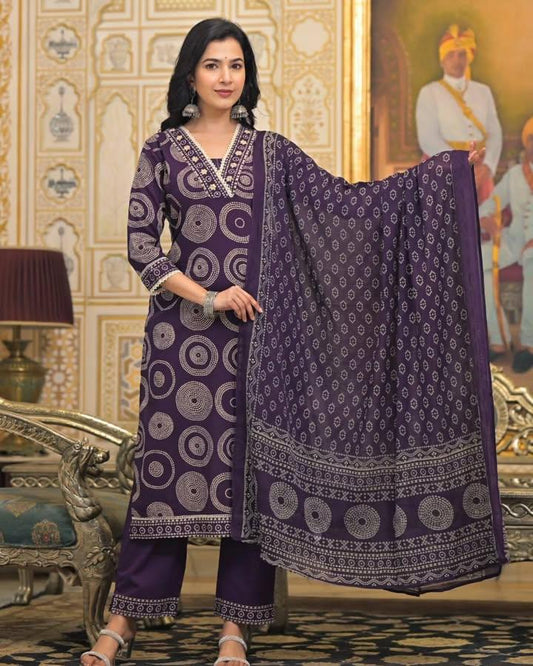 🌹🌹Pure fine Cotton fabric Kurti with Pant with cotton 100-100 Dupatta🌹🌹(DKGH29)