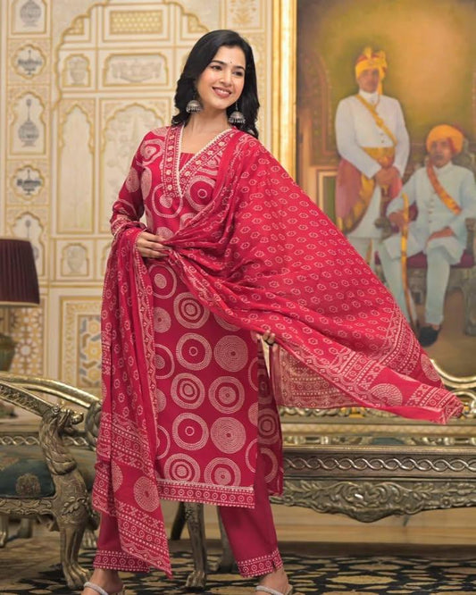 🌹🌹Pure fine Cotton fabric Kurti with Pant with cotton 100-100 Dupatta🌹🌹(DKGH30)