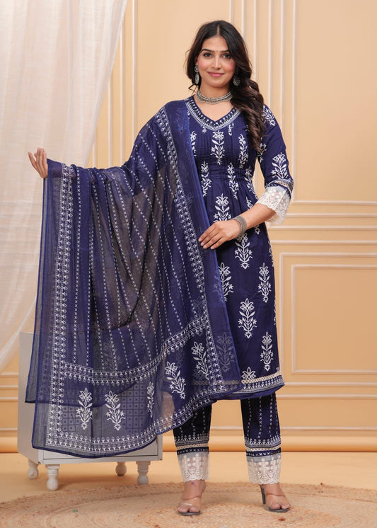 Featuring a chic pleated top with V- neck design and lace detailing, (DKGH86)
