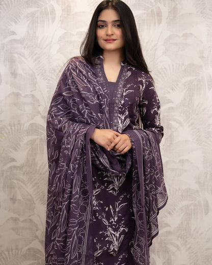 Pure fine Riyon fabric with embrioday naira cut Kurti with Pant(DKGH107)