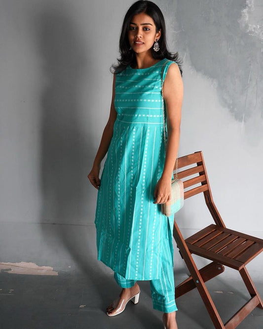 New Sleev Less Kurti Pent Set (DKGH46)