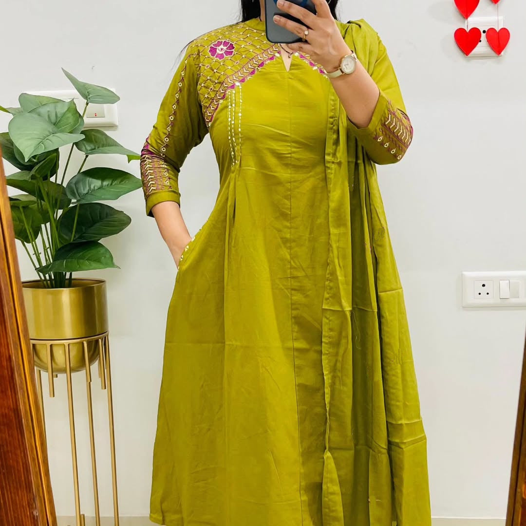 KURTA PENT WITH DUPATTA SUIT SET  (LK04)